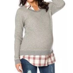 Motherhood Maternity Mock Layer Sweatshirt